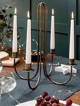 Brompton Dinner Candle Holder Antique Brass Finish