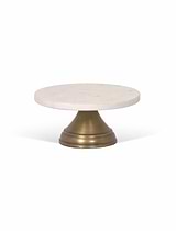 Brompton Marble Cake Stand Antique Brass Finish