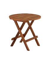 Winson Teak Round Folding Picnic Table 50cm x 50cm