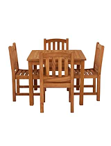 Marbrook Teak Table 90cm x 90cm & 4 Grisdale Side Chairs