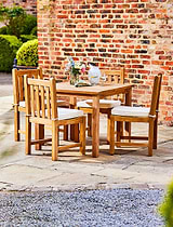 Marbrook Teak Table 90cm x 90cm & 4 Grisdale Side Chairs