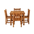 Marbrook Teak Table 90cm x 90cm & 4 Malvern Side Chairs