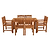 Marbrook Teak Table 150cm x 90cm & 6 Grisdale Armchairs