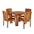 Churn Teak Round Table 100cm & 4 Henley Stacking Armchairs