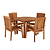 Churn Teak Round Table 100cm & 2 Henley Stacking Armchairs