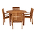 Churn Teak Round Table 120cm & 4 Henley Stacking Armchairs