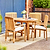 Churn Teak Round Table 120cm & 4 Henley Stacking Armchairs