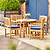 Churn Teak Round Table with 4 Malvern Carver Chairs 120cm