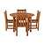 Churn Teak Round Table 120cm & 4 Grisdale Side Chairs
