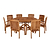 Churn Teak Round Table 150cm & 8 Henley Stacking Armchairs