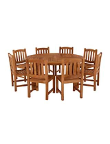 Churn Teak Round Table 160cm & 8 Malvern Side Chairs