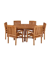 Churn Teak Table 160cm & 6 Henley Stacking Chairs