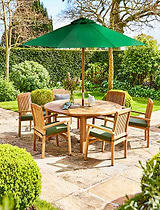 Churn Teak Table 160cm & 6 Henley Stacking Chairs