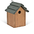 Littleworth Bird House Olive Green Pine Wood