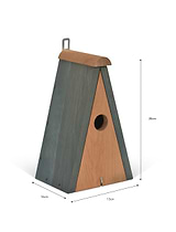 Littleworth Pitched Roof Bird House Olive Green Pine Wood