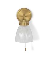 Fovant Bathroom Glass Wall Light Brass