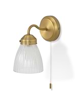 Fovant Bathroom Glass Wall Light Brass