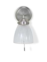 Fovant Bathroom Glass Wall Light Satin Nickel