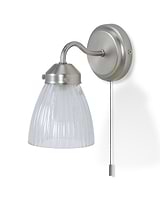 Fovant Bathroom Glass Wall Light Satin Nickel