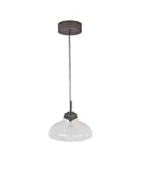 Fovant Fluted Glass Pendant Light Antique Bronze