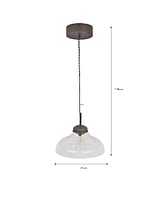 Fovant Fluted Glass Pendant Light Antique Bronze