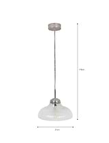 Fovant Fluted Glass Pendant Light Satin Nickel
