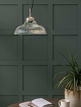 Fovant Fluted Glass Pendant Light Satin Nickel