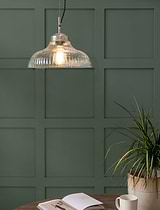 Fovant Fluted Glass Pendant Light Satin Nickel