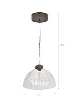 Fovant Glass Pendant Light Large Antique Bronze