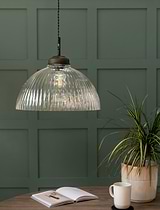 Fovant Glass Pendant Light Large Antique Bronze