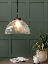 Fovant Glass Pendant Light Large Antique Bronze