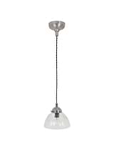 Fovant Glass Pendant Light Small Satin Nickel