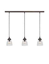 Fovant Glass Triple Pendant Light Antique Bronze