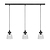 Fovant Glass Triple Pendant Light Antique Bronze