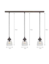 Fovant Glass Triple Pendant Light Antique Bronze