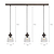 Fovant Glass Triple Pendant Light Antique Bronze