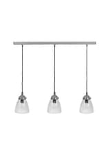 Fovant Glass Triple Pendant Light Satin Nickel