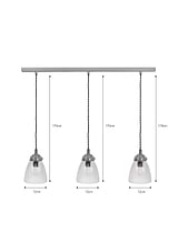 Fovant Glass Triple Pendant Light Satin Nickel