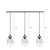Fovant Glass Triple Pendant Light Satin Nickel