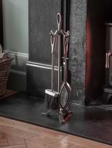 Latton Fireside Tool Set Large Antique Pewter