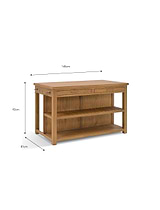 Walcote Kitchen Island Natural Wood