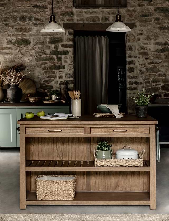 View of Natural Wood Kitchen Island The Best Kitchen Island Ideas: Panelling,