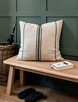 Windrush Stripe Cushion 60x60 Forest Green
