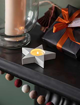 Airdrie Star Tealight Holders Set of 2 White