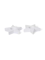 Airdrie Star Tealight Holders Set of 2 White