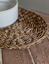 Brading Pet Bowl Mat Natural