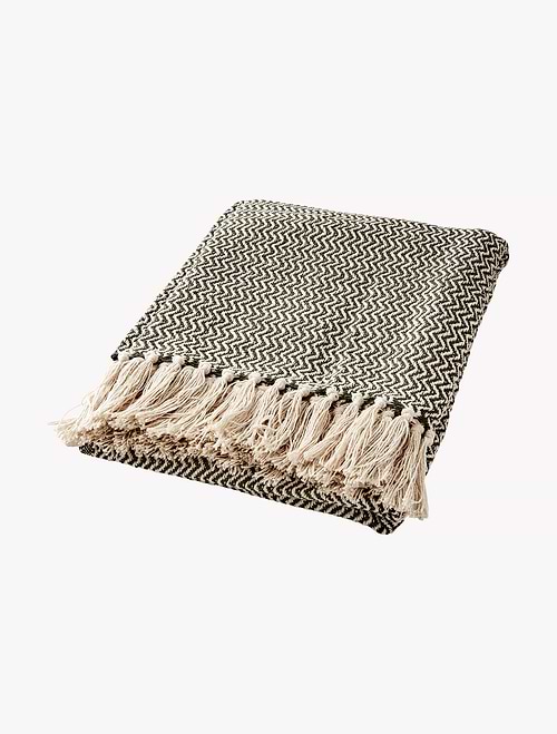 Anna Blanket 125x175cm Olive Green Warm White
