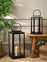 Clinton Lantern Iron Black Medium