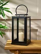 Clinton Lantern Iron Black Medium