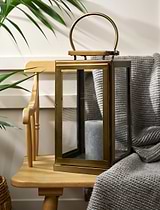Clinton Lantern Iron Brass Medium